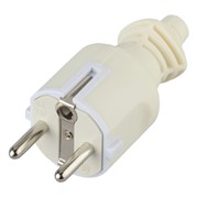 Вилка прямая ЭРА V4(W) Б0019188, 16А, 220-230В, IP20, с заземлением, белая 64487