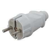 Вилка прямая ЭРА Vx2-W Б0039673, 16А, 220-230В, IP20, с заземлением, белая 62900