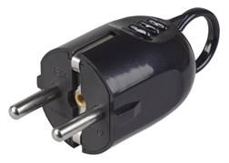 Вилка угловая IEK EVP-12-16-01-К02, 16А, 250В, IP20, с заземлением, с ушком, АБС-пластик, черная 64413