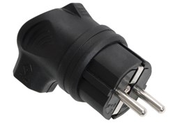 Вилка угловая IEK ОМЕГА RKR01-016-2-K02, 16А, 250В, IP44, с заземлением, черная 881