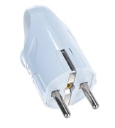 Вилка угловая UNIVersal А112, 16А, 250В, IP20, с заземлением, с ушком, белая 18451