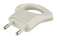 Вилка угловая ЭРА V1 Б0019182, 6А, 230В, IP20, без заземления, с кольцом, непрямой ввод, белая 65082