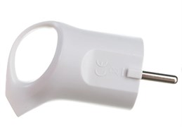 Вилка угловая ЭРА V3 Б0019186, 16A, 220-230В, IP20, с заземлением, с кольцом, непрямой ввод, белая 64486