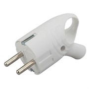 Вилка угловая ЭРА Vx4-W Б0039676, 16А, 220-230В, IP20, с заземлением, с кольцом, белая 65755