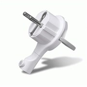 Вилка-невидимка угловая UNIVersal, 16А, 250В, IP20, с заземлением, плоская, АБС-пластик, белая 30629