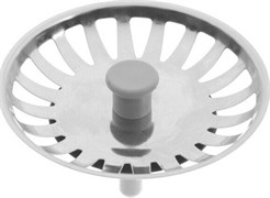 Решетка-фильтр для мойки АНИ М350SP Эконом, диаметр 115мм, высота 30мм, стальная, пластиковый шток 82768