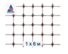 Сетка садовая УР-15/1/6 для защиты грядок, ячейка 19x16мм, высота 1м, пластиковая, коричневый, в рулоне 6м, 85353