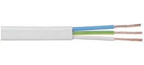 Провод ПУГНП (ПУГВВ-П, ПУГСП), трехжильный, сечение 3х1.5мм2, белый, установочный, на метраж 11447