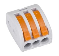 Клемма 3-проводная REXANT 07-5253-4, 0.08-2.5(4)мм2, без пасты, многоразовая 74910