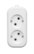 Колодка для удлинителя REXANT 11-8701, двухместная, 6А, 250В, IP20, без заземления, белая 68426