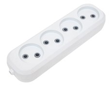Колодка для удлинителя REXANT Эконом 11-8715, четырехместная, 6A, 220В, IP20, без заземления, белая 55735