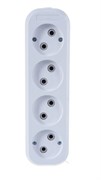 Колодка для удлинителя UNIVersal Е204, четырехместная, 10А, 220В, IP20, без заземления, АВС-пластик, белая 5433