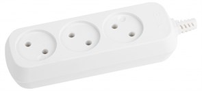 Колодка для удлинителя Эра КХ-3, трехместная, 10А, 220-230В, IP20, 2200Вт, без заземления, белая 60265