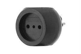 Разветвитель/тройник REXANT 11-1063-1, трехместный, без заземления, шар, черный 62311