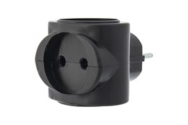 Разветвитель/тройник REXANT 11-1064-1, трехместный, без заземления, т-образный, черный 55513