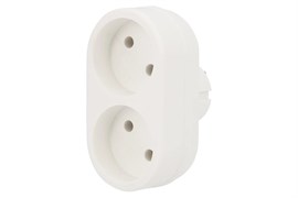 Разветвитель/тройник REXANT 11-1074, двухместный, без заземления, плоский, белый 79135