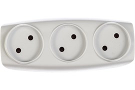 Разветвитель/тройник ЭРА SP-3-W C0045527, трехместный, без заземления, плоский, белый 65002