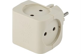 Разветвитель/тройник ЭРА SP-4-I Б0008206, четырехместный, без заземления, куб, слоновая кость 65264