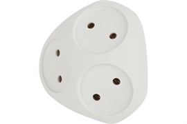 Разветвитель/тройник ЭРА SPx-3-W Б0053481, трехместный, без заземления, треугольник, белый 71527