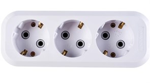 Колодка для удлинителя UNIVersal Е303 трехместная, 16А, 250В, IP20, с заземлением, белая 8842