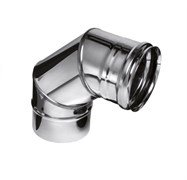 Колено дымохода диаметр 110мм, 90 градусов, нержавеющая сталь (AISI 430/0.5мм) 91243