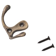 Крючок 2-рожковый СТАНДАРТ 002 АВ, бронза 80250