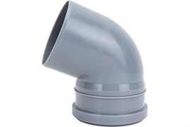 Отвод для внутренней канализации, 110мм, 67 градусов, полипропиленовый, серый 200