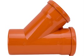 Тройник для наружной канализации, 160х160мм, 45 градусов, полипропиленовый, оранжевый 17597
