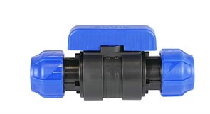 Кран шаровый компрессионный Valfex 32x32мм для ПНД (ПЭ) труб, полиэтиленовый 31389