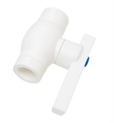 Кран шаровый PPRC 25мм, полипропиленовый, белый 2481