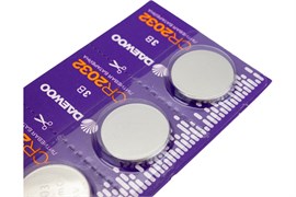 Элемент питания (батарейка) DAEWOO CR2032 BL5, таблетка, литиевый, 3В, поштучно 76704