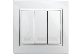 Выключатель INTRO Plano 1-106-01 10А-250В, трехклавишный, встраиваемый, белый 72353