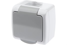 Розетка INTRO Atlantic 5-201-03, одноместная, накладная, с заземлением, с защитной крышкой, серая 82002