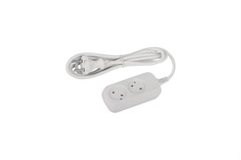 Удлинитель ЭРА UDL10250 Greenline, 2х5м, ПВС 2х0.75мм2, 10А, 2200Вт, без заземления, белый 88398