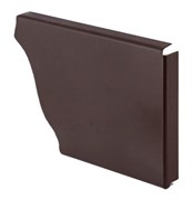 Заглушка желоба водосточного, 230мм, квадратная, оцинкованная сталь с покрытием, RAL 8017 коричневая 20906