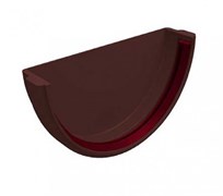 Заглушка желоба водосточного, 120мм, полукруглая, оцинкованная сталь с покрытием, RAL 8017 коричневый 20907
