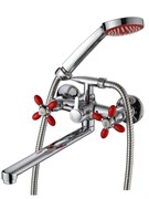 Смеситель для ванны AMMORE A4683-4, двухвентильный, излив 300мм, красный 89439