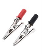 Зажим крокодил REXAN 16-0009-9, 53мм, 15A, набор 2шт: черный и красный 89044