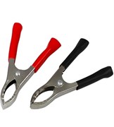 Зажим крокодил REXAN 16-0015-9, 75мм, 30A, набор 2шт: черный и красный 89045