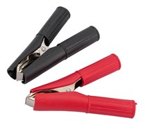 Зажим крокодил REXAN 16-0016-9, 75мм, 30A, в изоляторе, набор 2шт: черный и красный 89053