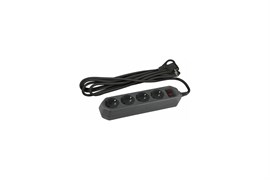 Удлинитель с сетевым фильтром ЭРА USF-M-4es-1.5m-В, 2200Вт, ПВС 3х0.75мм2, 4 розетки, 1.5м, с заземлением, выключатель на корпусе, черный 88486