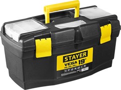 Ящик для инструмента STAYER STANDART 38105-18, 430x232x250мм, пластиковый, черный Ящик для инструмента STAYER STANDART 38105-18, 430x232x250мм, пластиковый, черный 10749