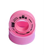 Лента фторопластового уплотнительного материала (фумлента) SMS 42Р, для воды, 0.075x12ммx12м, 0.3г/см3 87118