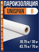 Пленка/мембрана пароизоляционная UNISPUN Light B, 1.6x43.75м, 30г/м2, рулон 70м2 86994