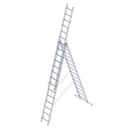 Лестница универсальная, трехсекционная Dogrular 4315, 3х15 ступеней, высота 4.22-11.36мм, алюминиевая 2185