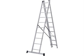 Лестница универсальная, трехсекционная, НОВАЯ ВЫСОТА NV 1230310, 10х3 ступеней, алюминиевая 51903