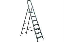 Лестница стремянка АЛЮМЕТ АМ707, 7 ступеней, высота 1.45м, алюминиевая 16008