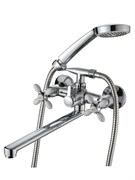 Смеситель для ванны AMMORE А4683-3, двухвентильный, с плоским изливом, белый 89919