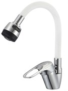 Смеситель для кухни D-LIN D150628-3T, с гибким изливом, однорычажный, белый, силикон 89504