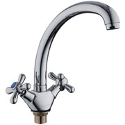 Смеситель для кухни LEDEME L4218-2, двухвентильный, хром, ЦАМ 90071